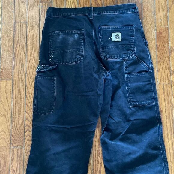 Carhartt straight wide leg utility distressed paint smear denim jeans size 30 - Picture 9 of 15